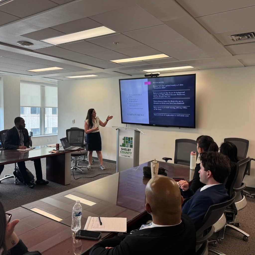 Staff training presentation at the Shelby County Public Defender office